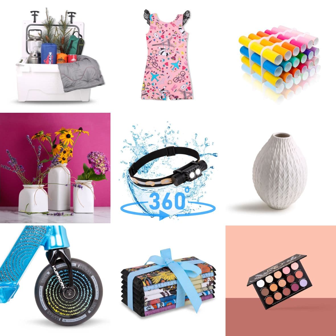 A collage of catalog, apparel, lifestyle, and 360 product photographs created by Coconut Product Photography.